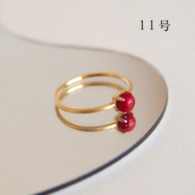 ふるさと納税 田原本町 11号 赤珊瑚レッドコーラル リング(Silver925 18KGP仕上げ) 指輪