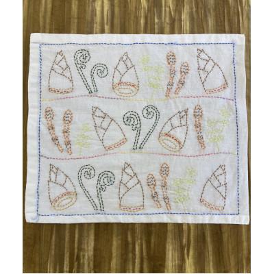 ふるさと納税 南部町 [障がい福祉事業のために]刺し子花ふきん たけのこ柄