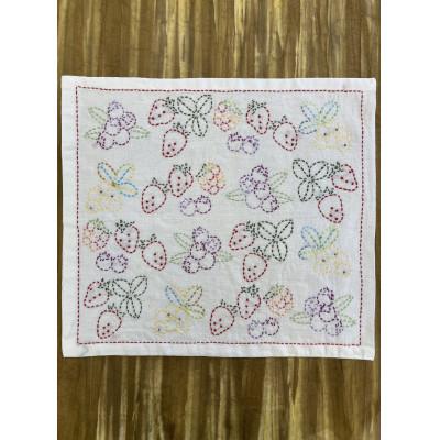 ふるさと納税 南部町 [障がい福祉事業のために]刺し子花ふきん ミックスベリー柄