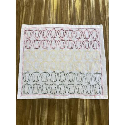 ふるさと納税 南部町 [障がい福祉事業のために]刺し子花ふきん パプリカ柄