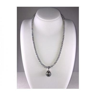 ふるさと納税 伊勢市 黒蝶真珠デザインネックレス 404