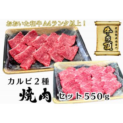 ふるさと納税 津久見市 おおいた和牛A4ランク以上 カルビ2種焼肉セット550g[低温熟成]