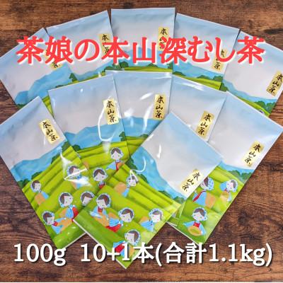 ふるさと納税 静岡市 [茶娘の深むし茶]静岡市産深むし茶100g『10+1本』合計1.1kg