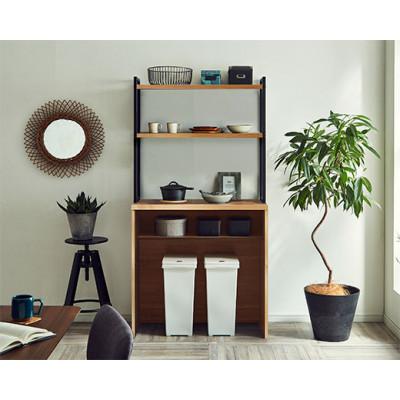 ふるさと納税 大川市 食器棚・レンジ台 アイン(上台棚板タイプ)幅89.7cm[カラー:レディオーク]