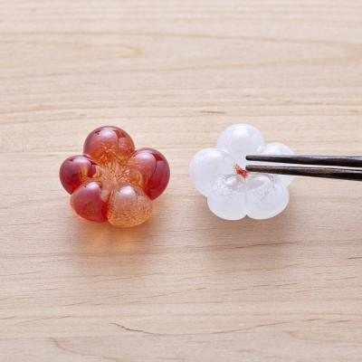 ふるさと納税 長野市 [木箱入り]めでたい梅箸置き 紅白セット 〜結婚祝いやお正月にも〜