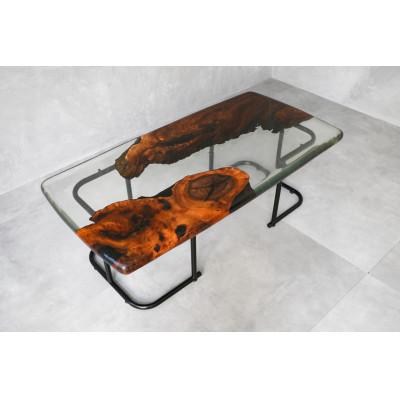 ふるさと納税 岡崎市 艶仕上げレジンテーブル/クリアレジンローテーブル