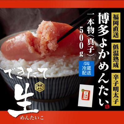 ふるさと納税 小竹町 無冷凍 辛子明太子 博多よかめんたい 生 贈答用 500g 1本もの(小竹町)
