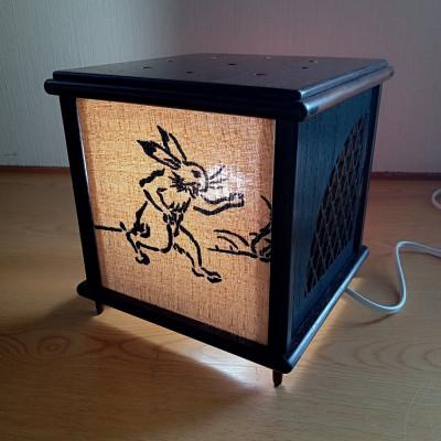 ふるさと納税 葛城市 紫檀 行 灯(鳥獣戯画)