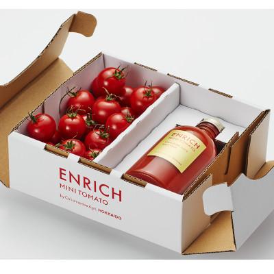 ふるさと納税 長万部町 エンリッチミニトマト(500g×1箱)とエンリッチミニトマトジュース(300ml×1本)セット