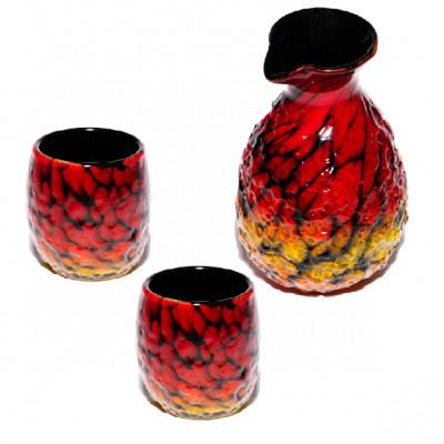 ふるさと納税 糸満市 [琉球ガラス]渋カッコイイ!海かがん徳利とぐいのみセット オレンジ