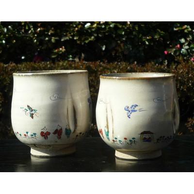 ふるさと納税 奈良市 赤膚焼 奈良絵夫婦湯呑