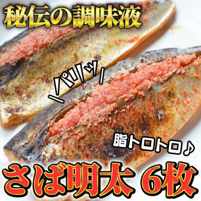 ふるさと納税 小竹町 さば明太 6枚 秘伝の辛子明太子液たれ仕込み(小竹町)