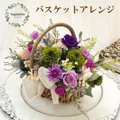 ふるさと納税 春日部市 プリザーブドフラワーアレンジ[パニエ]春日部市 シュガーパイン