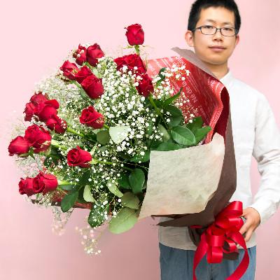 ふるさと納税 小田原市 赤バラの花束 21本「あなただけに尽くします」