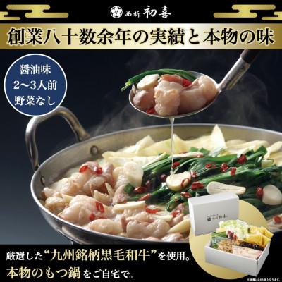 ふるさと納税 田川市 もつ鍋セット2〜3人前[醤油味 野菜なし](田川市)