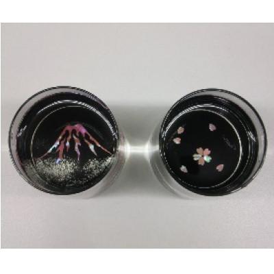 ふるさと納税 高岡市 [高岡漆器]グラスセット 桜・赤富士(貝入)黒