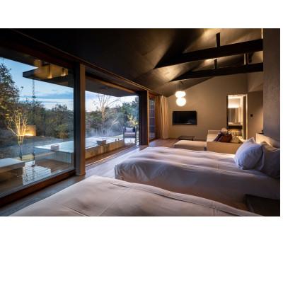 ふるさと納税 須賀川市 おとぎの宿米屋の平日一泊二食付ペア宿泊券(源泉掛け流し温泉付プライベートスイートルーム・離れ88)