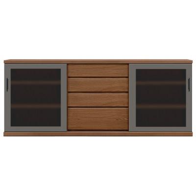 ふるさと納税 大川市 高級サイドボード天然木アーザ(テレビ台,完成品) 幅200cmH80 ウォールナット/ガラス引き戸