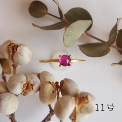 ふるさと納税 田原本町 11号 天然石ルビー リング(Silver925 18KGP仕上げ)