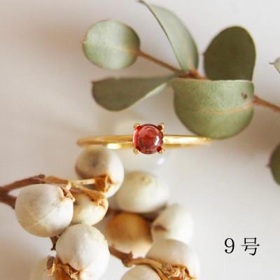 ふるさと納税 田原本町 9号 天然石ガーネット リング(Silver925 18KGP仕上げ)