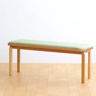 ふるさと納税 府中市 府中市の家具 コッコベンチ オーク材/生地:ラムース(グリーン)(組み立て式)