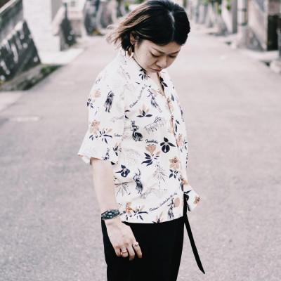 ふるさと納税 いわき市 いわき市発D2Cアロハシャツ「yourmood」(オープンカラー) WHITE [1サイズ]