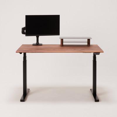 ふるさと納税 大川市 [電動昇降デスク]幅120cm ワアクスタンディングプロ ウォールナット ミニシェルフ付