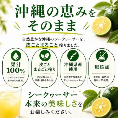 ふるさと納税 今帰仁村 【沖縄県産】皮ごとまるごと搾り 果汁100% シークヮーサー 500ml×4本 |  | 03