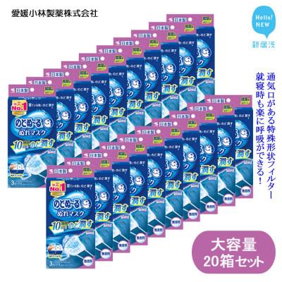ふるさと納税 新居浜市 小林製薬ののどぬ〜るぬれマスク 就寝用プリーツタイプ(無香料) 3×20箱 合計60セット