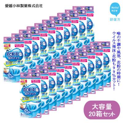 ふるさと納税 新居浜市 小林製薬ののどぬ〜るぬれマスク 昼夜兼用立体タイプ(無香料) 3×20箱 合計60セット