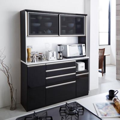 ふるさと納税 大川市 トレンド 幅約150cm 国産アルミを使用した高級感のあるキッチンボード ブラック木目