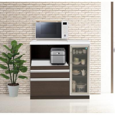 ふるさと納税 大川市 華 幅90cm 炊飯器、レンジが置ける小型のキッチンカウンターレンジ台 自社製アルミ使用