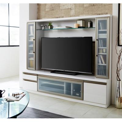 ふるさと納税 大川市 エルサ 幅約180cm 国産アルミを使用した高級感のある壁面収納テレビボード ホワイト ブラック