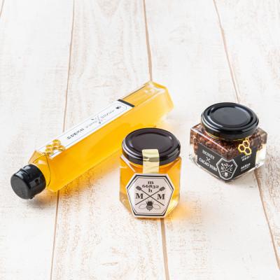 ふるさと納税 宇陀市 [むろうはちみつ]奈良産純粋はちみつ&amp;蜂蜜ゆずドリンク(希釈原液)&amp;ハニーカカオニブセット