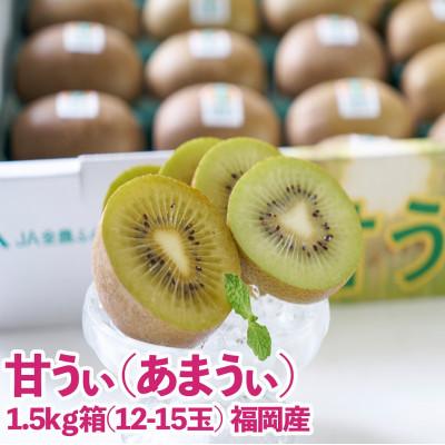 ふるさと納税 豊前市 福岡限定!ブランドキウイ「甘うぃ(あまうぃ)」約1.5kg箱(12-15玉)(豊前市)