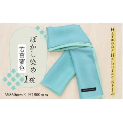 ふるさと納税 勝山市 HarmonyHabutaeストール 若菖蒲色 ぼかし染め 1枚