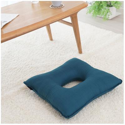 ふるさと納税 我孫子市 ふとん屋さんの円座クッション 藍 45×45cm