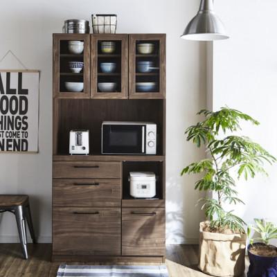 ふるさと納税 大川市 紗々 幅90cm キッチンボード食器収納 ナチュラル・ブラウンの2色対応