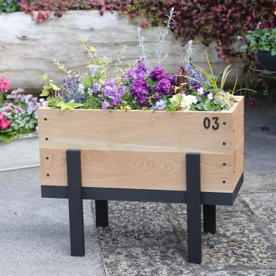 ふるさと納税 愛荘町 木製プランターカバー ホワイトオーク 脚の低いタイプ