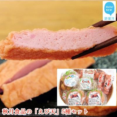 ふるさと納税 新居浜市 [のし付き]秋月食品の「えび天」5種セット 新居浜グルメの主役