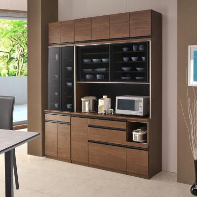 ふるさと納税 大川市 カリーナ 幅120cm キッチンボード食器棚 上置き高さオーダー ホワイト・ブラウンの2色対応