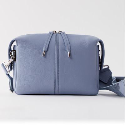 ふるさと納税 墨田区 KIYOKAWA 牛革ポシェット・ショルダーバッグ[SOP003]アイスブルー