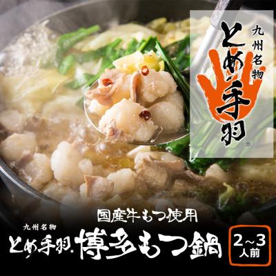ふるさと納税 福岡市 九州名物とめ手羽の博多もつ鍋セット(味噌味) 2-3人前(福岡市)