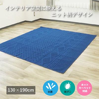 ふるさと納税 泉大津市 ニット柄ループラグ[NT-9000]130×190 ネイビー