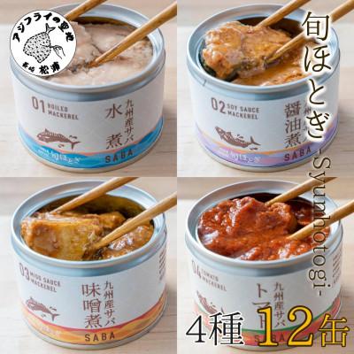 ふるさと納税 松浦市 缶詰工場直送 伝統のさば缶「旬ほとぎ」4種類の味わい12缶
