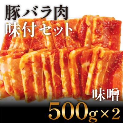 ふるさと納税 高知市 豚バラ肉 味付けセット[味噌](500g×2)[AP025]