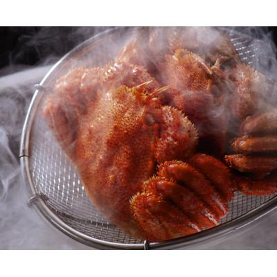 ふるさと納税 北見市 先んずる受け付け・オホーツク海有り明け方茹で大毛蟹2尾で1.5kg冷蔵便届け