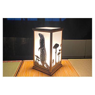 ふるさと納税 米原市 笹木木工×早川鉄兵コラボの切り絵のあんどん(イタチ)