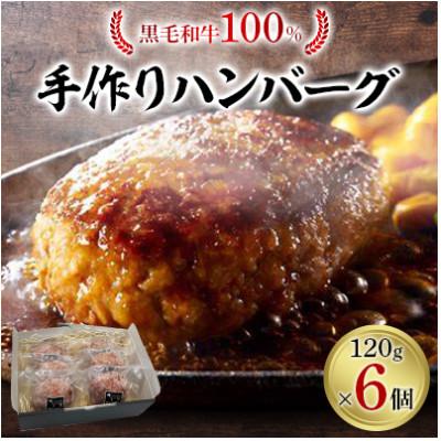 ふるさと納税 寝屋川市 黒毛和牛100% 手作りハンバーグ6個セット