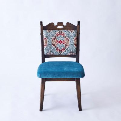 ふるさと納税 神戸市 創業150年老舗洋家具屋の小椅子ポロチェア[Turquoise flower/High type]